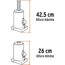 Gata de Botella 32 Toneladas Altura Max 427mm, GAT-32 14819 Truper Truper-Gata de Botella 32 Toneladas Altura Max 427mm, GAT-32 