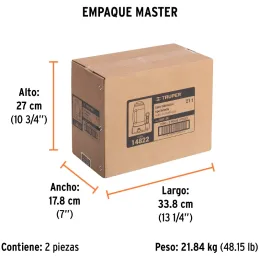 Gata de Botella 21 Toneladas Con Tornillo de Extension Altura47.5cm GAT-20 14822 Truper Truper-Gata de Botella 21 Toneladas Con 
