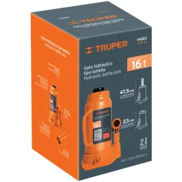 Gata de Botella 16 Toneladas, Con Tornillo de Extension, Altura Max 475 mm, GAT-16 14820 Truper Truper-Gata de Botella 16 Tonela