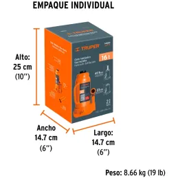 Gata de Botella 16 Toneladas, Con Tornillo de Extension, Altura Max 475 mm, GAT-16 14820 Truper Truper-Gata de Botella 16 Tonela
