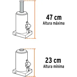 Gata de Botella 8 Toneladas, Con Tornillo de Extension, Altura Max 470 mm, GAT-8 14816 Truper Truper-Gata de Botella 8 Toneladas