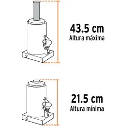 Gata de Botella 6 Toneladas, Con Tornillo de Extension, Altura Max 435 mm, GAT-6 14814 Truper Truper-Gata de Botella 6 Toneladas