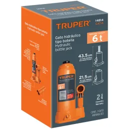 Gata de Botella 6 Toneladas, Con Tornillo de Extension, Altura Max 435 mm, GAT-6 14814 Truper Truper-Gata de Botella 6 Toneladas