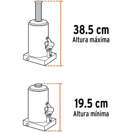 Gata de Botella 4 Toneladas, Con Tornillo de Extension, Altura Max 385 mm, GAT-4 14812 Truper Truper-Gata de Botella 4 Toneladas