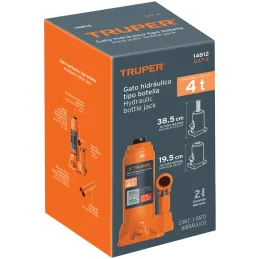 Gata de Botella 4 Toneladas, Con Tornillo de Extension, Altura Max 385 mm, GAT-4 14812 Truper Truper-Gata de Botella 4 Toneladas
