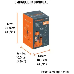 Gata de Botella 4 Toneladas, Con Tornillo de Extension, Altura Max 385 mm, GAT-4 14812 Truper Truper-Gata de Botella 4 Toneladas