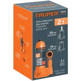 Gata de Botella 2 Toneladas, Con Tornillo de Extension, Altura Max 350 mm, GAT-2 14810 Truper Truper-Gata de Botella 2 Toneladas