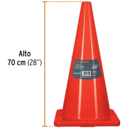 Conos de Precaucion 70 cm, Resistente a Impactos, Peso 2.50 kg, CONO-70 13122 Truper Truper-Conos de Precaucion 70 cm, Resistent