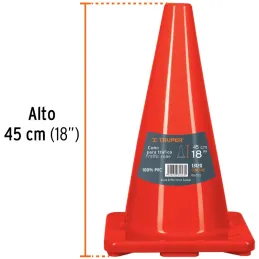 Conos de Precaucion 45 cm, Resistente a Impactos, Peso 1.05 kg, CONO-45 13120 Truper Truper-Conos de Precaucion 45 cm, Resistent