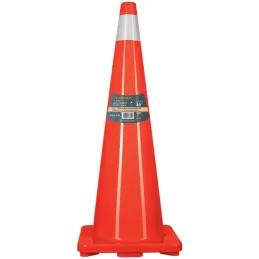 Conos de Precaucion 90 cm con Reflejante 10 cm de PVC, Resistente a Impactos, Peso 3.65 kg, CONO-90R 13127 Truper Truper-Conos d