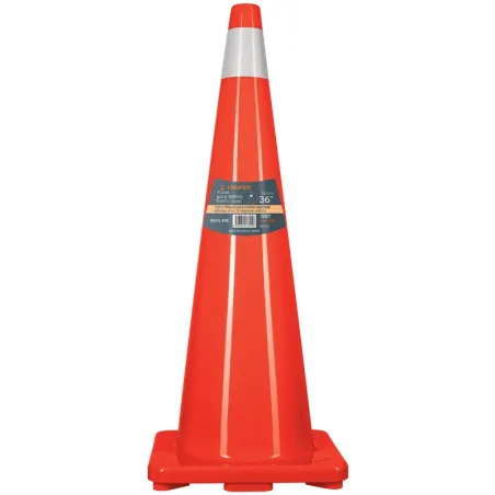 Conos de Precaucion 90 cm con Reflejante 10 cm de PVC, Resistente a Impactos, Peso 3.65 kg, CONO-90R 13127 Truper Truper-Conos d