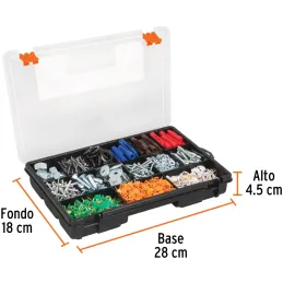 Organizador reforzado de Plastico 15 Compartimientos 28x18x4.5cm Truper 19896 Truper-Organizador reforzado de Plastico 15 Compar