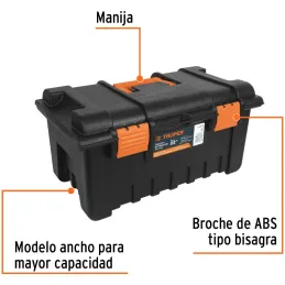 Caja para Herramientas Plastica Largo 22", Ancho 12 1/2, Alto 11", Peso 2.2 kg, CHA-22N 19780 Truper Truper-Caja para Herramient