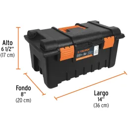 Caja para Herramientas Plastica Largo 22", Ancho 12 1/2, Alto 11", Peso 2.2 kg, CHA-22N 19780 Truper Truper-Caja para Herramient