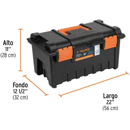 Caja para Herramientas Plastica Largo 19", Ancho 10 1/2, Alto 10", Peso 1.7 kg, CHA-19N 19781 Truper Truper-Caja para Herramient