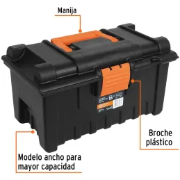 Caja para Herramientas Plastica Largo 16", Ancho 9", Alto 8 1/2", Peso 1.2 kg, CHA-16N 19790 Truper Truper-Caja para Herramienta