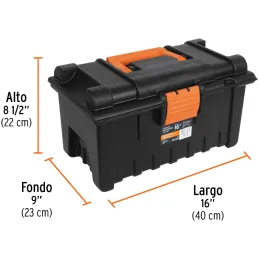 Caja para Herramientas Plastica Largo 16", Ancho 9", Alto 8 1/2", Peso 1.2 kg, CHA-16N 19790 Truper Truper-Caja para Herramienta