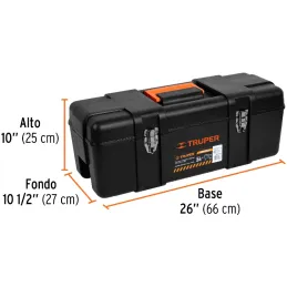 Caja para Herramientas Plastica Largo 26", Ancho 10 1/2", Alto 10", Peso 3.3 kg, Industrial, CHP-26X 19882 Truper Truper-Caja pa