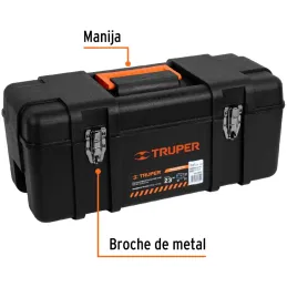 Caja para Herramientas Plastica Largo 23", Ancho 10 1/2", Alto 10", Peso 3 kg, Industrial, CHP-23X 11506 Truper Truper-Caja para