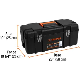Caja para Herramientas Plastica Largo 23", Ancho 10 1/2", Alto 10", Peso 3 kg, Industrial, CHP-23X 11506 Truper Truper-Caja para