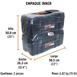 Caja para Herramientas Plastica Largo 23", Ancho 10 1/2", Alto 10", Peso 3 kg, Industrial, CHP-23X 11506 Truper Truper-Caja para