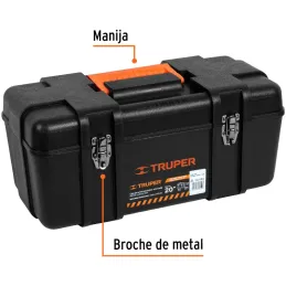 Caja para Herramientas Plastica Largo 20", Ancho 10 1/2", Alto 10", Peso 2.2 kg, Industrial, CHP-20X 10380 Truper Truper-Caja pa