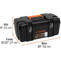 Caja para Herramientas Plastica Largo 20", Ancho 10 1/2", Alto 10", Peso 2.2 kg, Industrial, CHP-20X 10380 Truper Truper-Caja pa