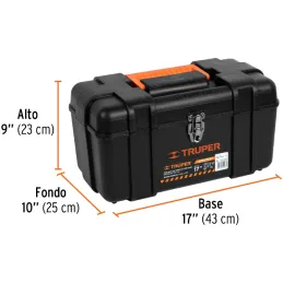Caja para Herramientas Plastica Largo 17", Ancho 9 1/2", Alto 9", Peso 1.7 kg, Industrial, CHP-17X 19565 Truper Truper-Caja para