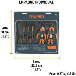 Juego de alicates miniatura y desarmadores Joyero 10 Piezas CRVanadio Truper 18200 Truper-Juego de alicates miniatura y desarmad
