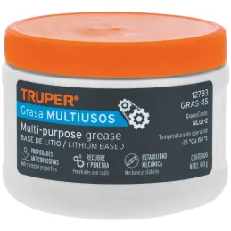 Grasa Multiusos 450g G2 NLGI Base de Litio uso industrial Chasis, Truper 12783 Truper-Grasa Multiusos 450g G2 NLGI Base de Litio