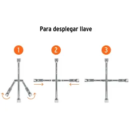 Llaves de Rueda 14" Plegable 17mm 3/4 13/16 7/8 PulidaCromada Truper 15484 Truper-Llaves de Rueda 14" Plegable 17mm 3/4 13/16 7/