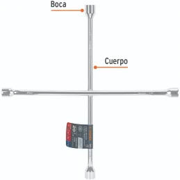 Llaves de Rueda 20" en Cruz 17mm 3/4 13/16 7/8 PulidaCromada Truper 15481 Truper-Llaves de Rueda 20" en Cruz 17mm 3/4 13/16 7/8 