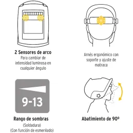 Caretas electrónica para soldar sombra 9-13 Pretul 28145 Pretul-Caretas electrónica para soldar sombra 9-13 Pretul 28145 Fabrica