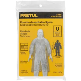 Poncho o capamanga desechable de polietileno Pretul 27089 Pretul-Poncho o capamanga desechable de polietileno Pretul 27089 Fabri