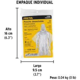 Poncho o capamanga desechable de polietileno Pretul 27089 Pretul-Poncho o capamanga desechable de polietileno Pretul 27089 Fabri