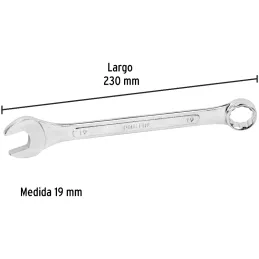 Llaves Boca 19mm Mixta Combinada CrVanadio Pretul 21913 Pretul-Llaves Boca 19mm Mixta Combinada CrVanadio Pretul 21913 Fabricada