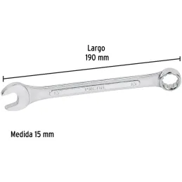 Llaves Boca 15mm Mixta Combinada CrVanadio Pretul 21909 Pretul-Llaves Boca 15mm Mixta Combinada CrVanadio Pretul 21909 Fabricada