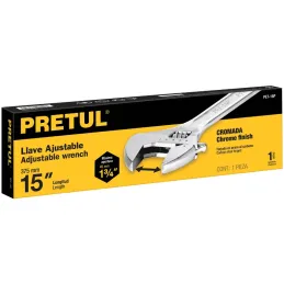 Llave Francesa 15" A1-3/4" Cromadas Pretul 26054 Truper-Llave Francesa 15" A1-3/4" Cromadas Pretul 26054 Fabricado en acero al c