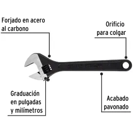 Llave Francesa 15" A1-3/4" ACarbono Fosfatadas Pretul 26053 Truper-Llave Francesa 15" A1-3/4" ACarbono Fosfatadas Pretul 26053 F