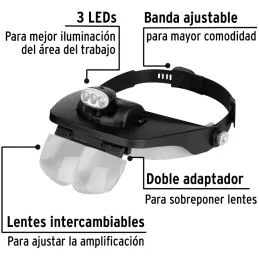 Lupa optovisor de 3leds 3PilasAAA para Trabajo a Detalle Pretul 26019 Pretul-Lupa optovisor de 3leds 3PilasAAA para Trabajo a De