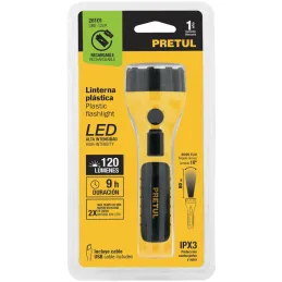 Linternas LED 120lm Recargables AltaIntensidad 80m 9H Pretul 26101 Pretul-Linternas LED 120lm Recargables AltaIntensidad 80m 9H 