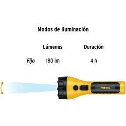 Linternas LED 180lm Recargables AltaIntensidad 140m 4H Pretul 26102 Pretul-Linternas LED 180lm Recargables AltaIntensidad 140m 4
