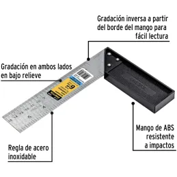 Escuadras Carpintero 6” DobleGraduacion MangoABS Pretul 26086 Pretul-Escuadras Carpintero 6” DobleGraduacion MangoABS Pretul 260