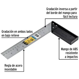 Escuadras Carpintero 8” DobleGraduacion MangoABS Pretul 26087 Pretul-Escuadras Carpintero 8” DobleGraduacion MangoABS Pretul 260