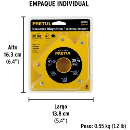 Escuadras Magnética 4" para soldar 20kg Pretul 28243 Pretul-Escuadras Magnética 4" para soldar 20kg Pretul 28243 Ideal para mant