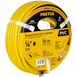 Mangueras para Compresor 1/4" x15m PVC Pretul 20664 Pretul-Mangueras para Compresor 1/4" x15m PVC Pretul 20664 Presión máxima de