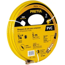 Mangueras para Compresor 1/4" x5m PVC Pretul 20662 Pretul-Mangueras para Compresor 1/4" x5m PVC Pretul 20662 Presión máxima de t