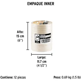 Cintas Masking Tape 12mm x50m Pretul 20668 Pretul-Cintas Masking Tape 12mm x50m Pretul 20668 Cinta con adhesivo de caucho natura