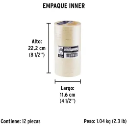 Cintas Masking Tape 18mm x50m Pretul 20669 Pretul-Cintas Masking Tape 18mm x50m Pretul 20669 Cinta con adhesivo de caucho natura