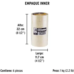 Cintas Masking Tape 36mm x50m Pretul 20671 Pretul-Cintas Masking Tape 36mm x50m Pretul 20671 Cinta con adhesivo de caucho natura
